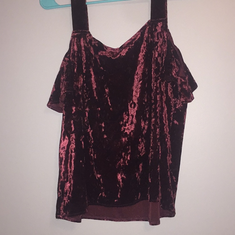 Wine colored velvet top